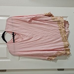 New Directions Curvy asymmetrical pink top